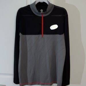 NWOT New Carolina Hurricanes Black/Grey T neck 1/4 zip NHL golf sweater shirt L